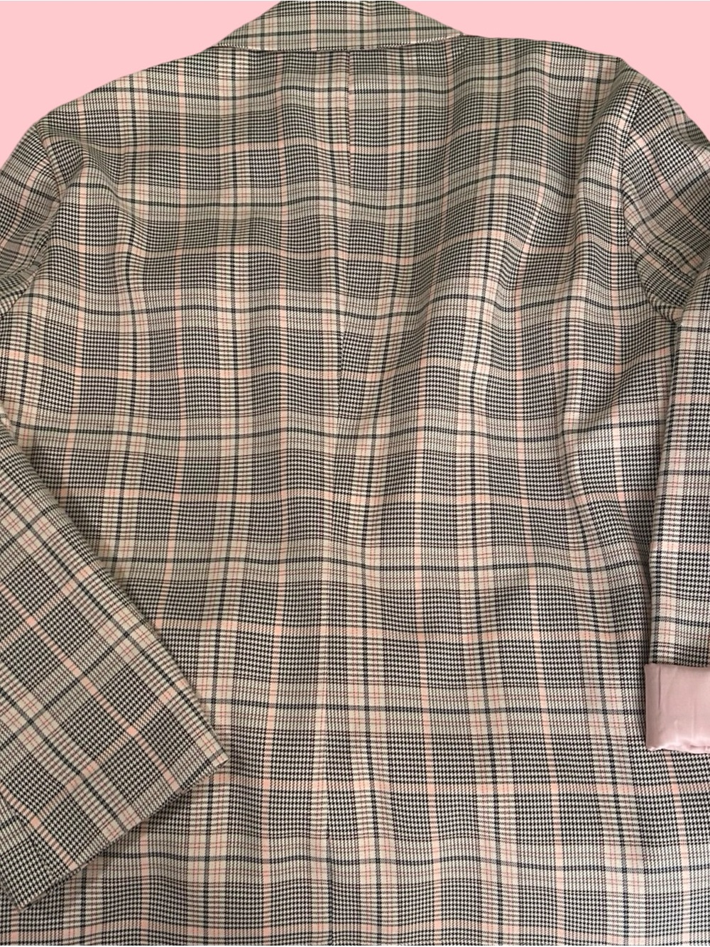 Plaid Double-Breasted Blazer Jacket in Pink and Gray.Boss Lady Blazer! Size 3X. - Picture 4 of 16